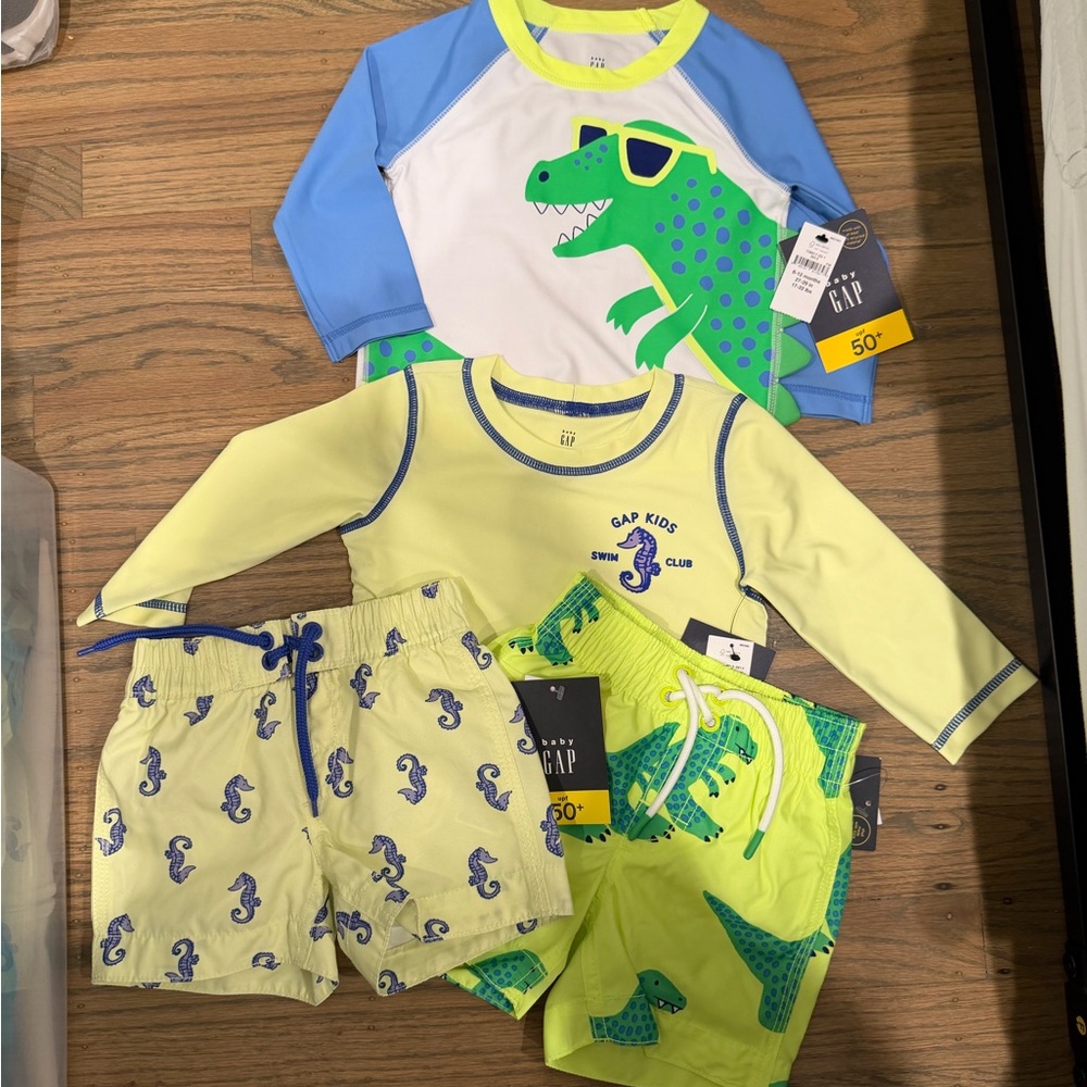 GAP Kids Yellow and Green Swim Set